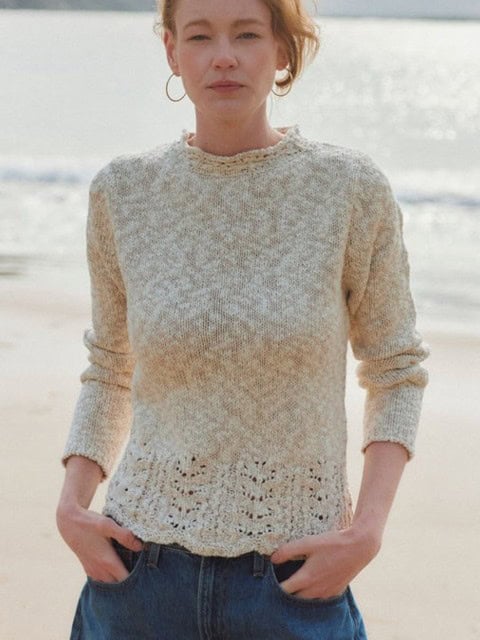 Damenpullover aus Baumwolle und Leinen Damenpullover aus Baumwolle und Leinen