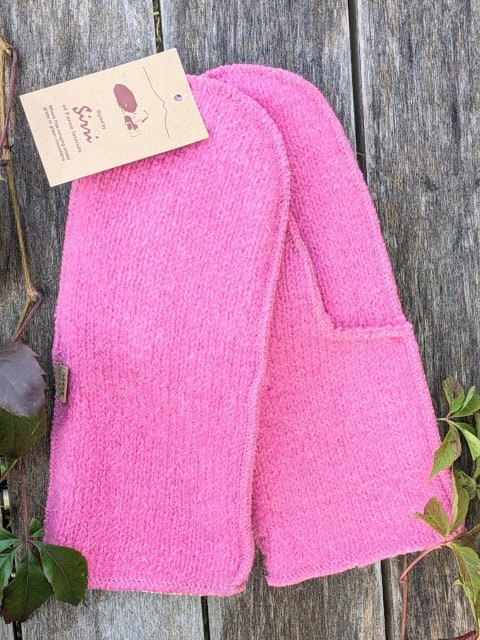 Fäustlinge aus Wolle pink