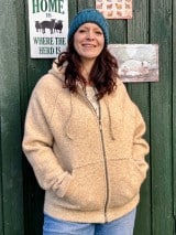Kapuzenjacke Natur aus Wolle