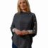 Poncho mit Knöpfen aus Merinowolle Anthrazit