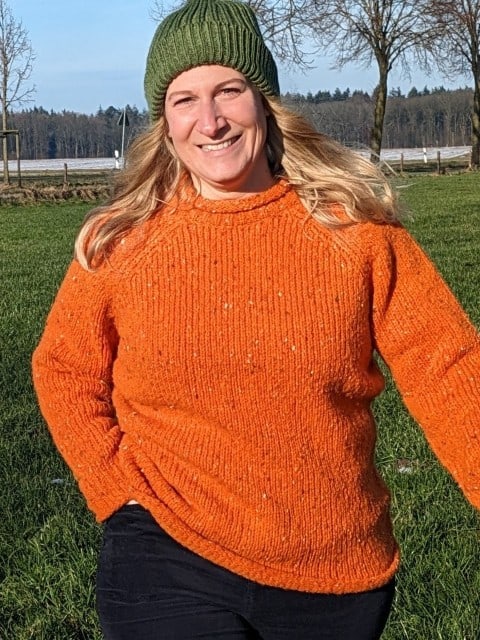 Damenpullover aus Wolle orange Damenpullover aus Wolle orange