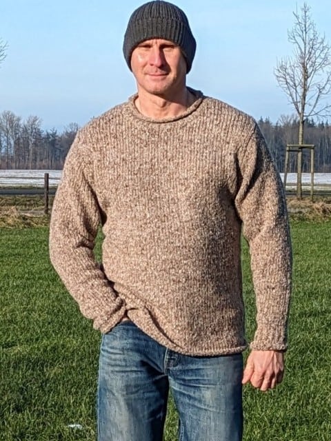Herrenpullover aus Wolle beide meliert Herrenpullover aus Wolle beide meliert