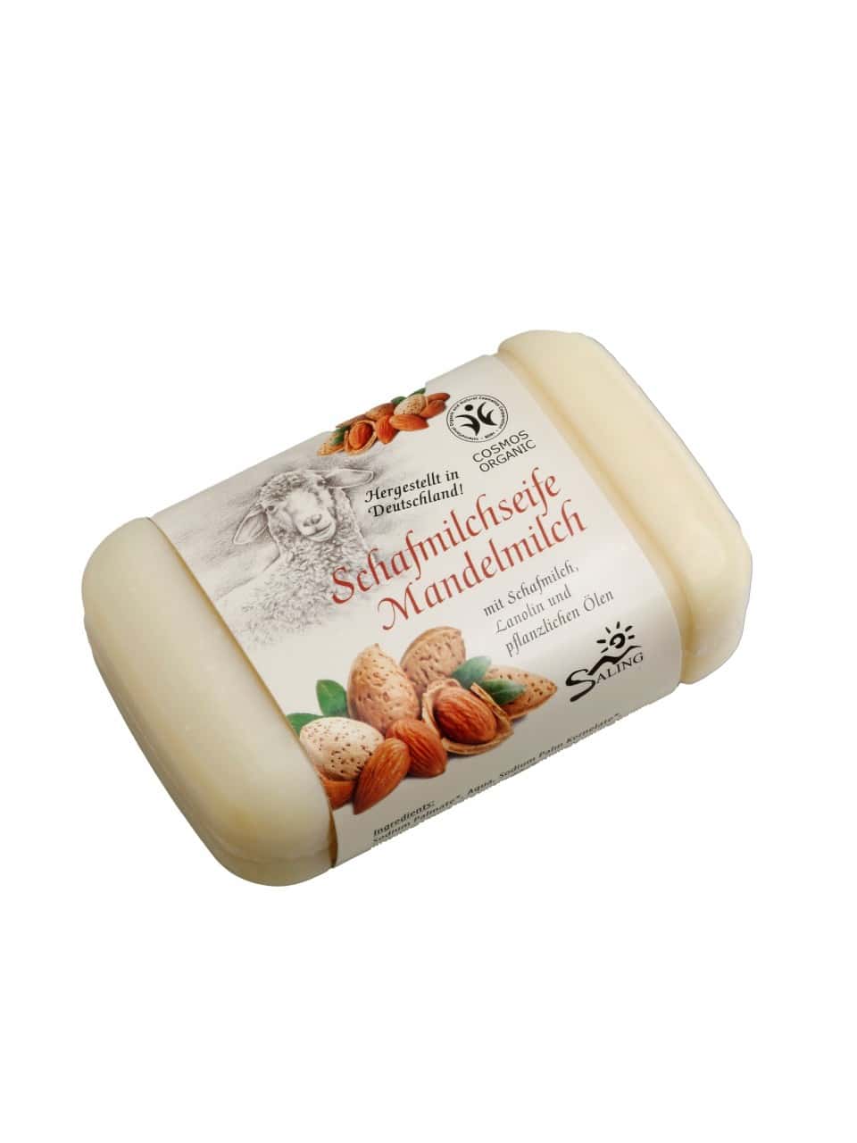 Saling Schafmilchseife eckig mit Lanolin Mandelmilch Saling Schafmilchseife eckig mit Lanolin Mandelmilch