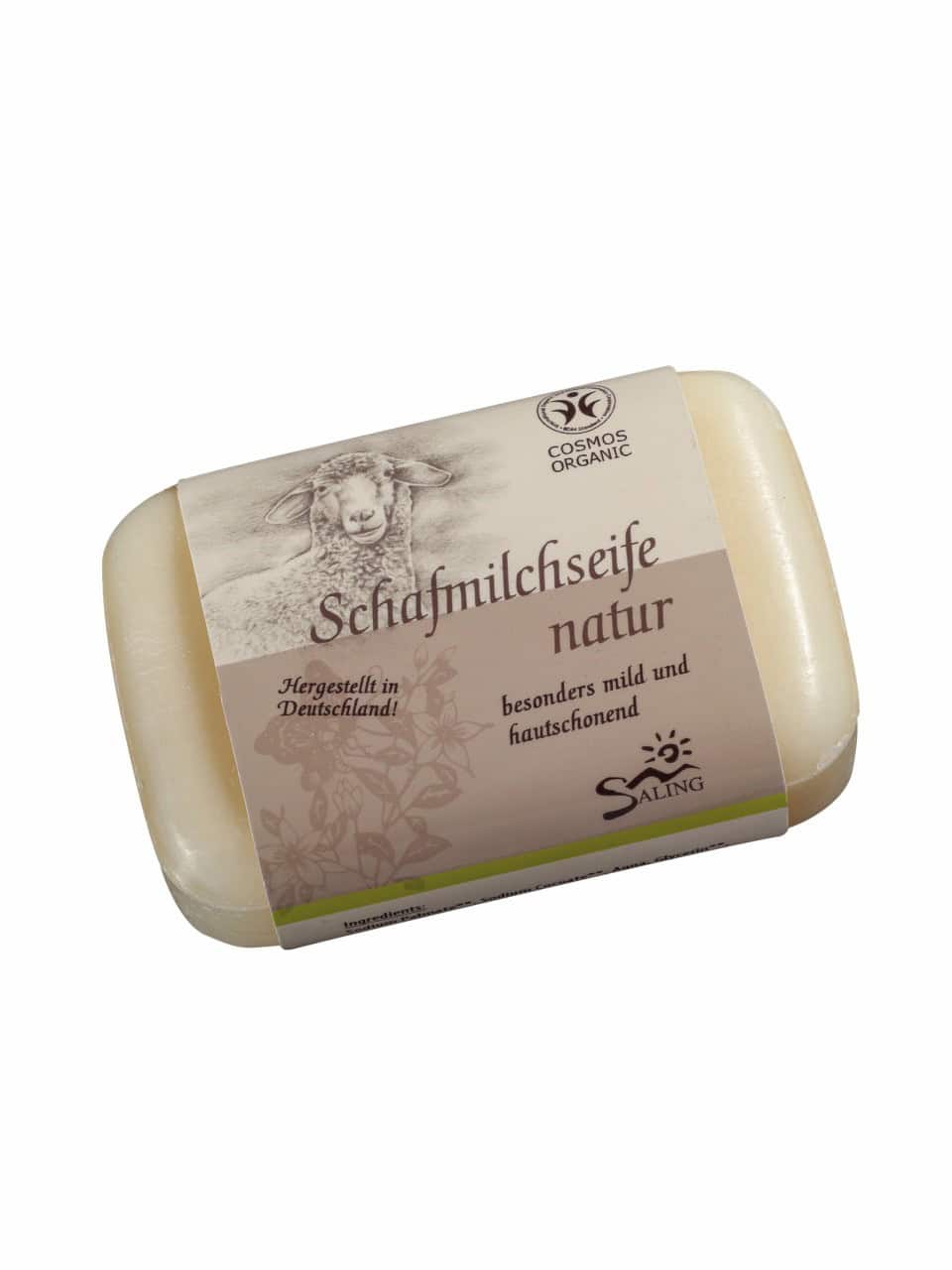 Saling Schafmilchseife eckig mit Lanolin Natur Saling Schafmilchseife eckig mit Lanolin Natur
