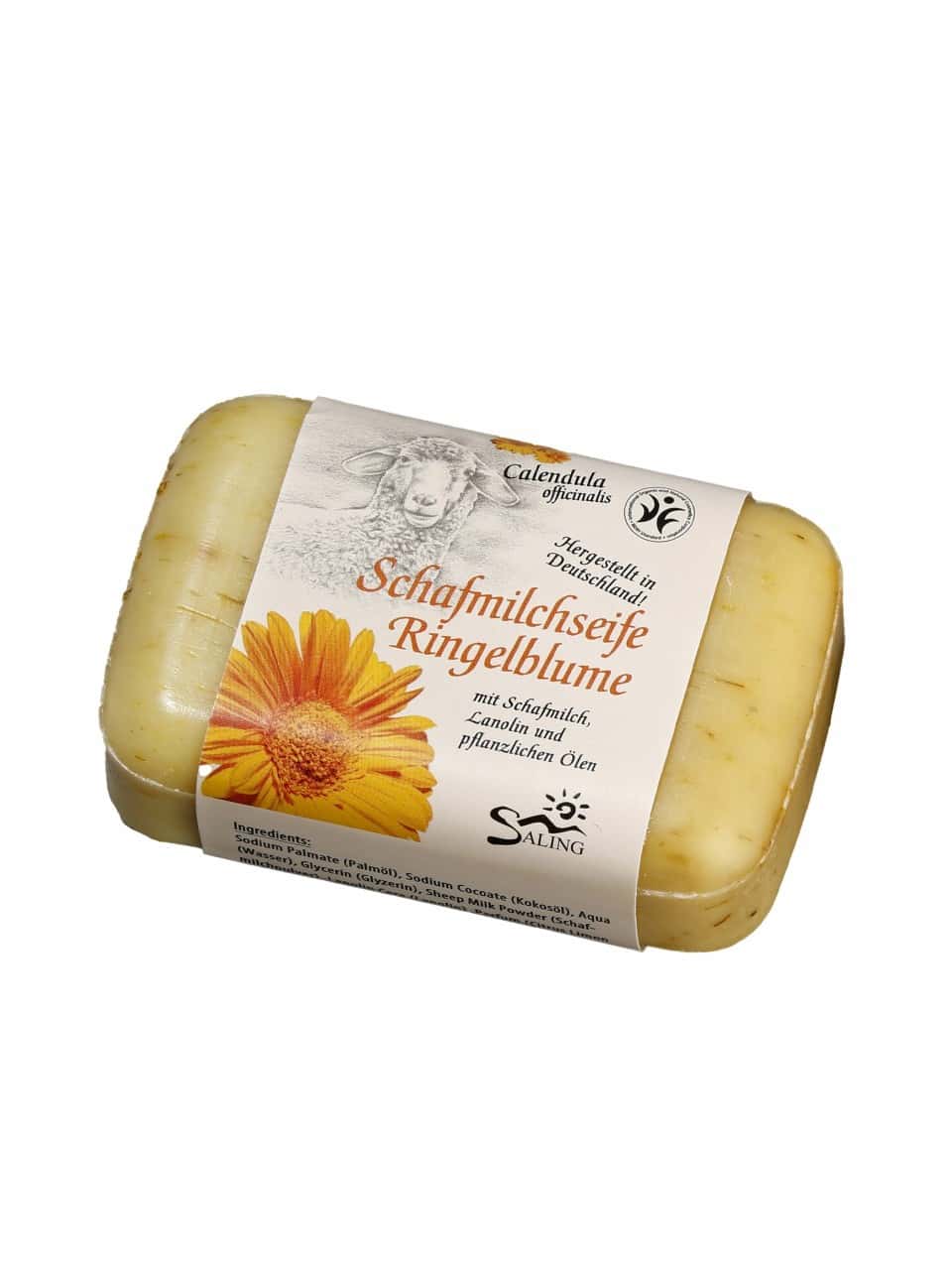 Saling Schafmilchseife eckig mit Lanolin Ringelblume Saling Schafmilchseife eckig mit Lanolin Ringelblume