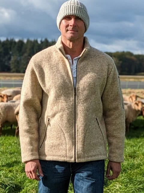 Stehkragenjacke Natur aus Wolle Stehkragenjacke Natur aus Wolle