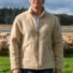 Stehkragenjacke Natur aus Wolle
