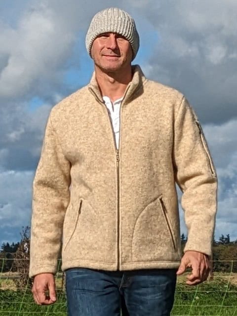 Stehkragenjacke Natur aus Wolle Stehkragenjacke Natur aus Wolle