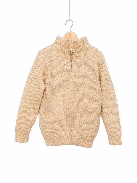 Warmer Troyer mit Kragen aus Wolle Natur Warmer Troyer mit Kragen aus Wolle Natur