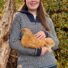 Pullover Troyer aus Wolle blau weiss