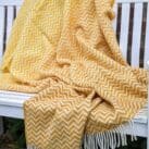 Wolldecke mit Farbverlauf gelb orange