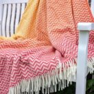 Wolldecke mit Farbverlauf gelb rot