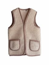 Wollweste beige mit Taschen