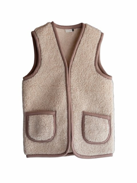 Wollweste beige mit Taschen Wollweste beige mit Taschen