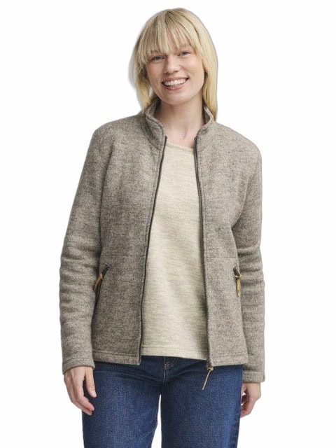 Wolljacke mit Stehkragen Ivanhoe Damen beige Wolljacke mit Stehkragen Ivanhoe Damen beige