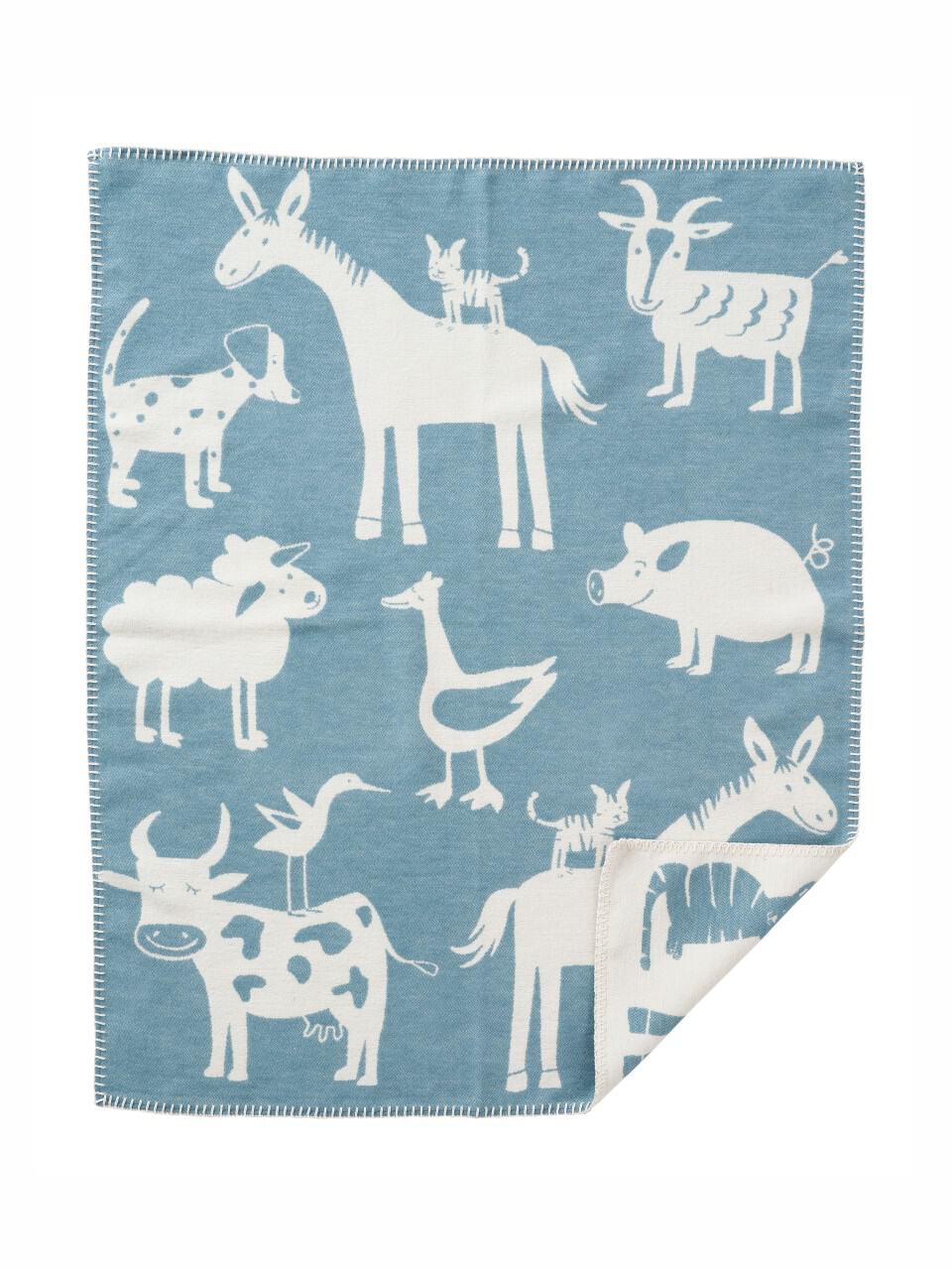 Babydecke Klippan Farm blau Babydecke Klippan Farm blau