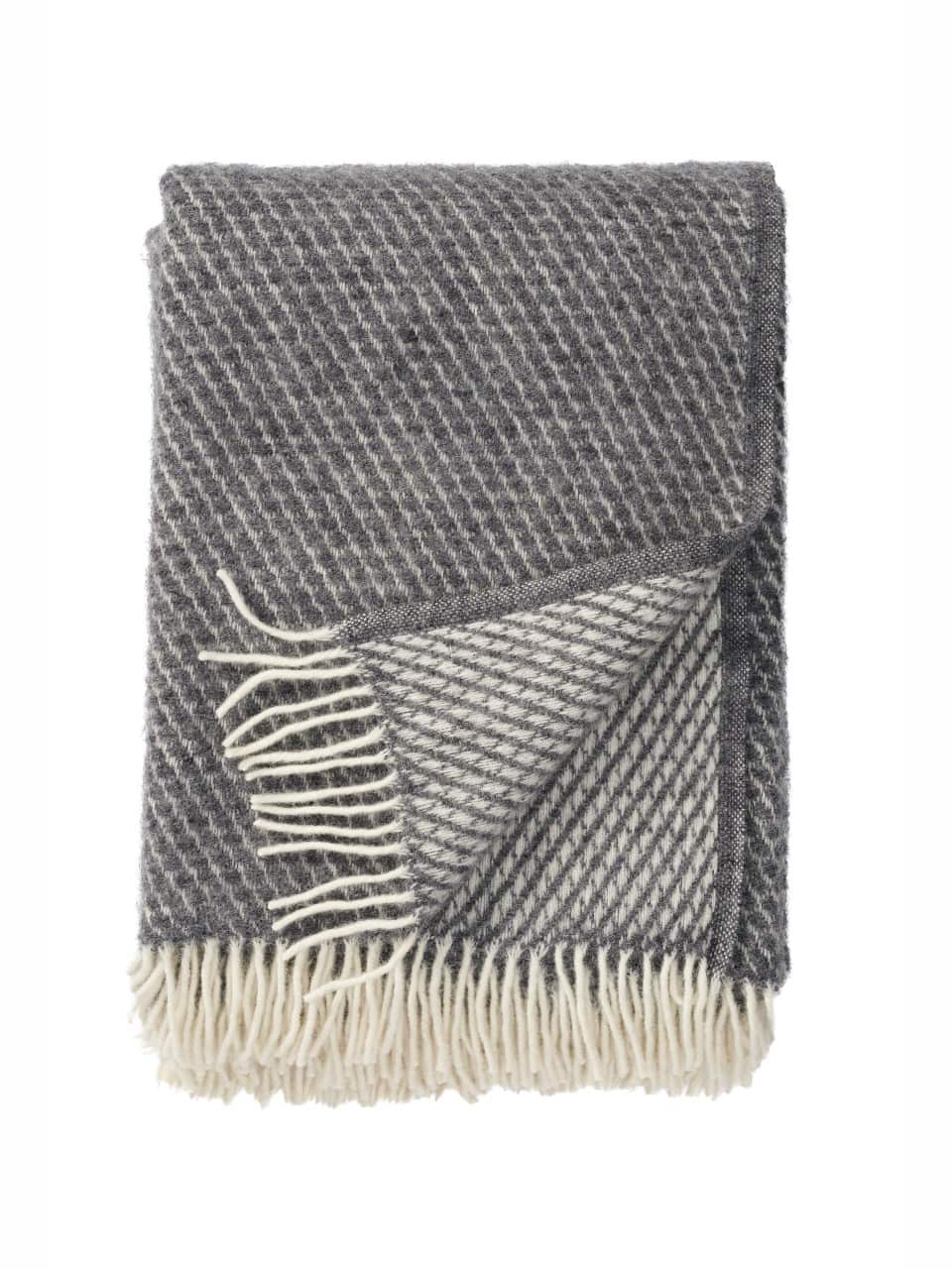 Wolldecke Velvet von Klippan grau