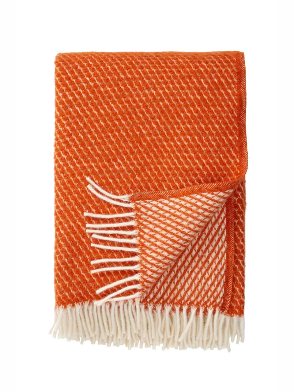 Wolldecke Velvet von Klippan orange