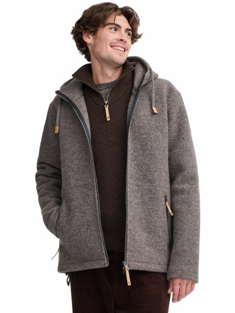 Wolljacke mit Kapuze Ivanhoe Herren hellbraun Wolljacke mit Kapuze Ivanhoe Herren hellbraun