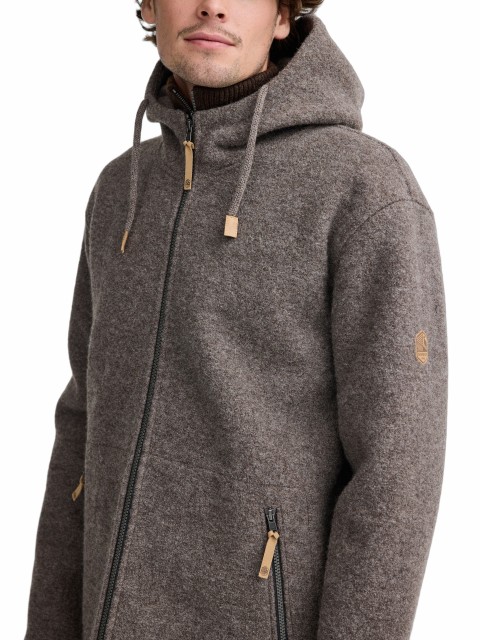Wolljacke mit Kapuze Ivanhoe Herren hellbraun Wolljacke mit Kapuze Ivanhoe Herren hellbraun