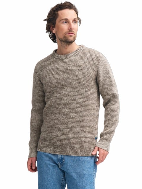 Wollpullover Ivanhoe Herren hellbraun meliert Wollpullover Ivanhoe Herren hellbraun meliert