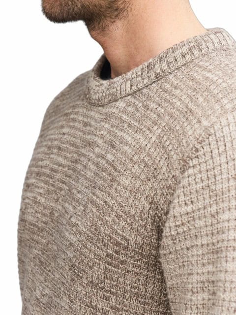 Wollpullover Ivanhoe Herren hellbraun meliert Wollpullover Ivanhoe Herren hellbraun meliert